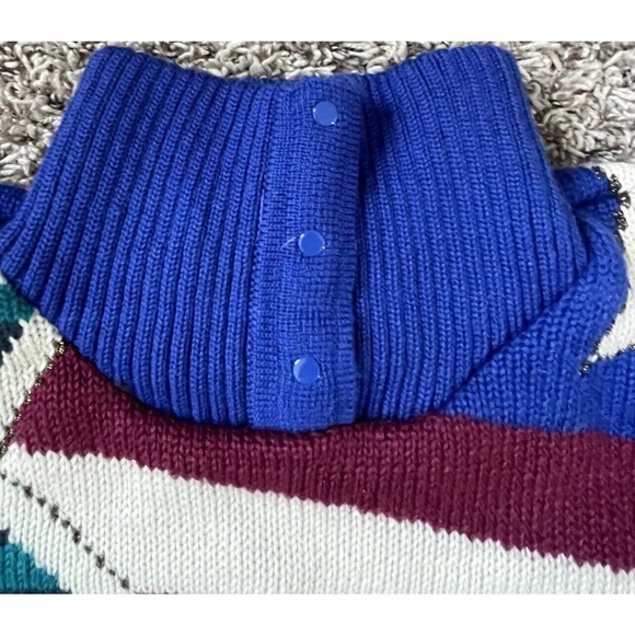 Vintage 80s 90s Head Sportswear Lined Wool Mock Neck Stars Stripes Sweater Small - Picture 3 of 8